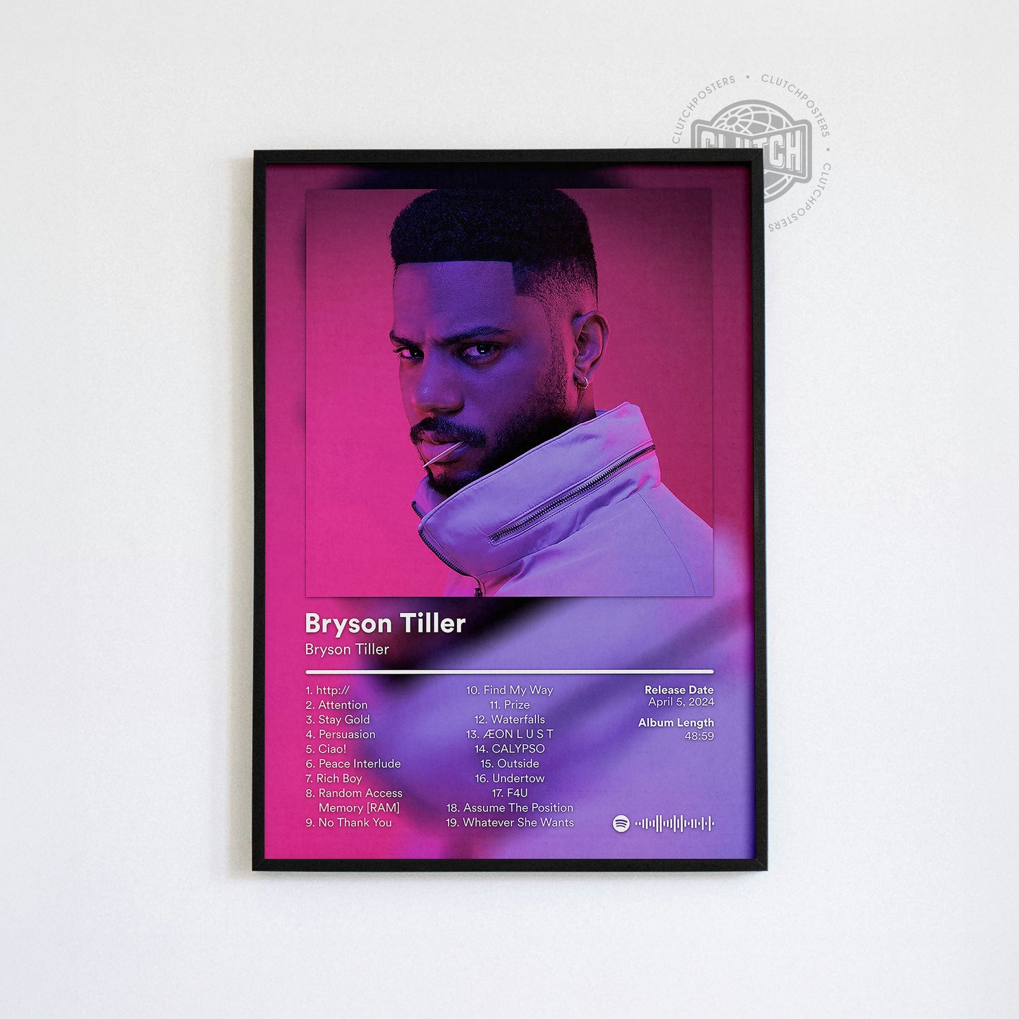 Bryson Tiller 'Bryson Tiller' Album Poster