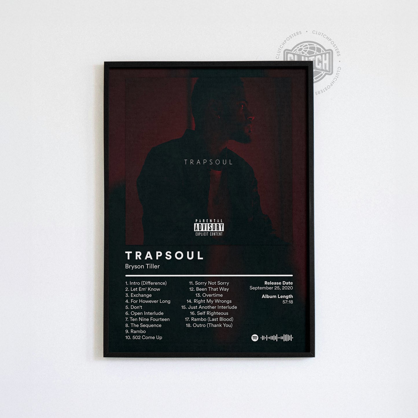 Bryson Tiller 'TRAPSOUL' Album Poster