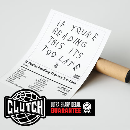 Drake 'If You're Reading This It's Too Late' Album Poster