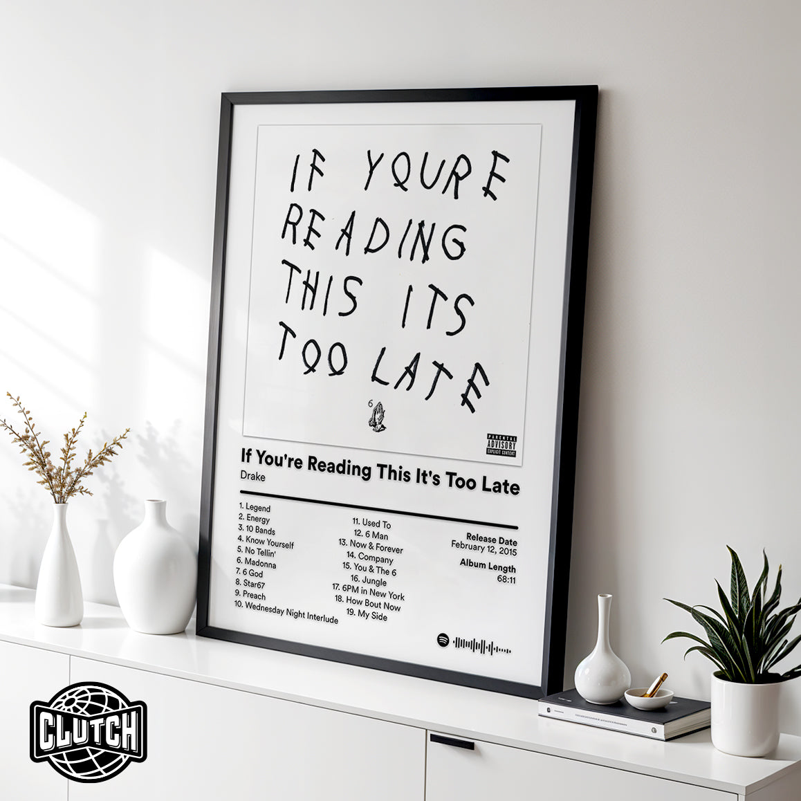 Drake 'If You're Reading This It's Too Late' Album Poster