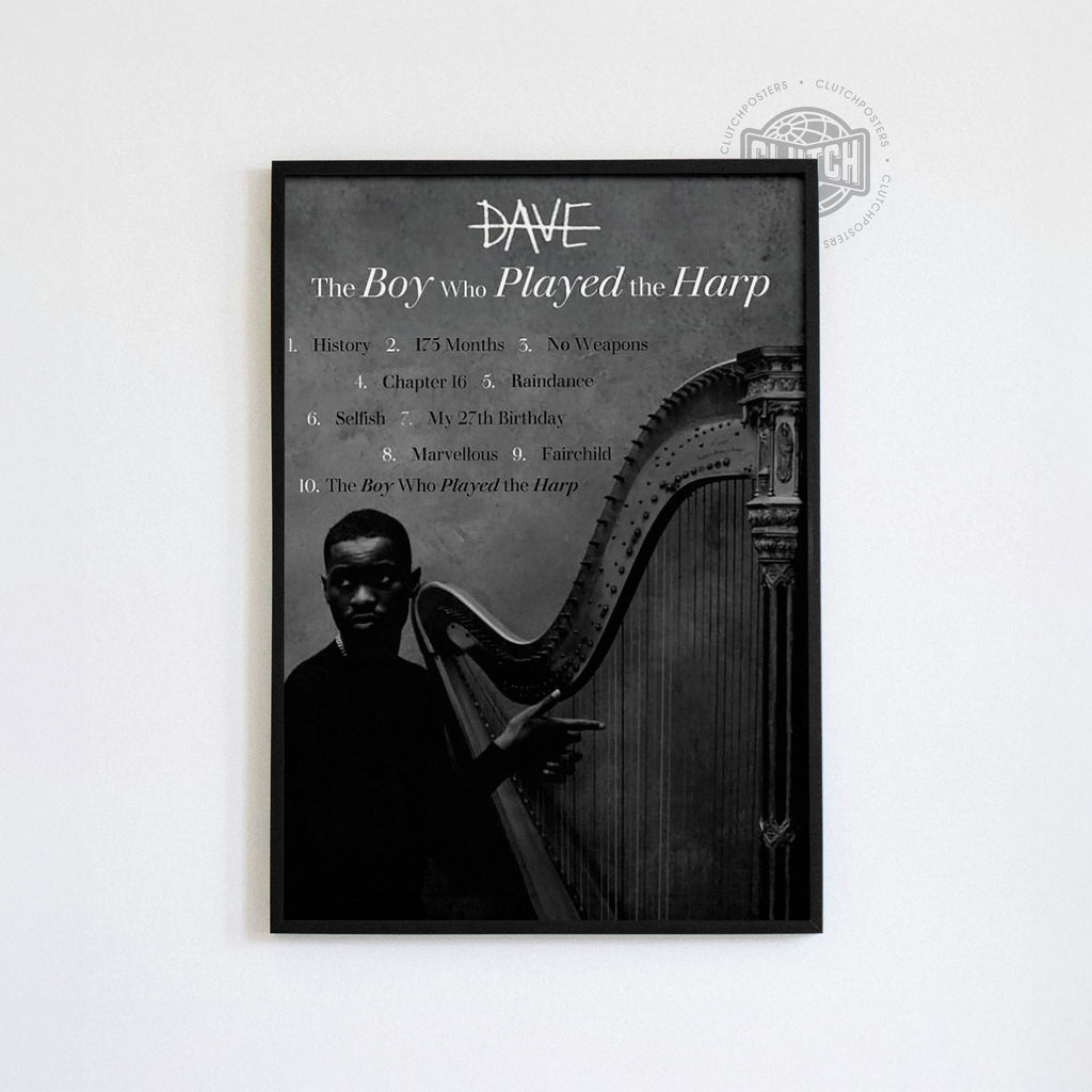 Dave 'The Boy Who Played Harp' Tracklist Poster