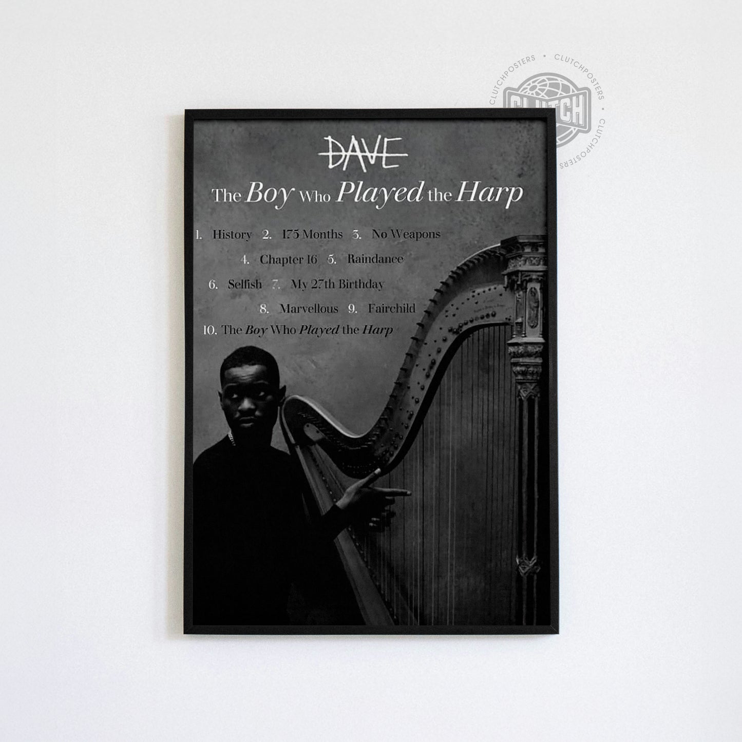 Dave 'The Boy Who Played Harp' Tracklist Poster