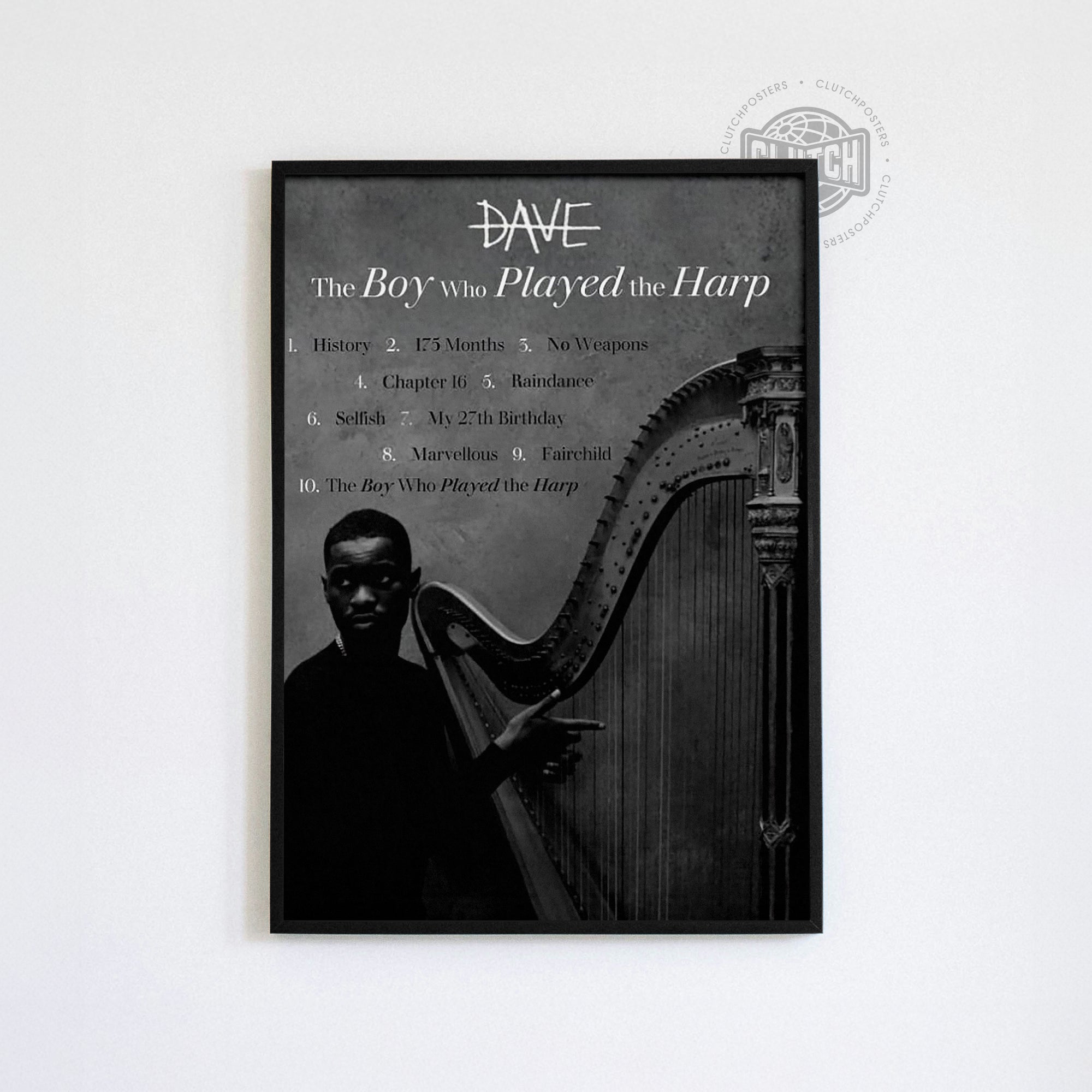 Dave 'The Boy Who Played Harp' Tracklist Poster