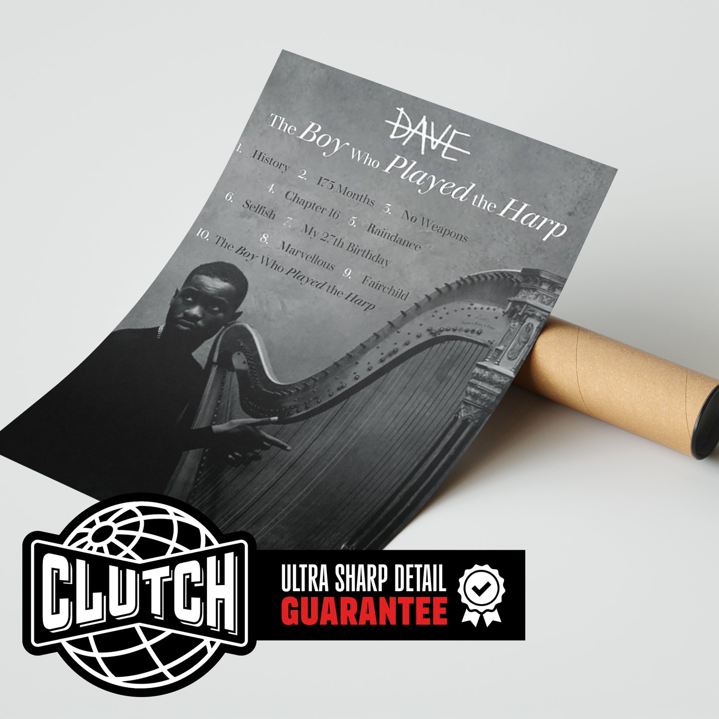 Dave 'The Boy Who Played Harp' Tracklist Poster