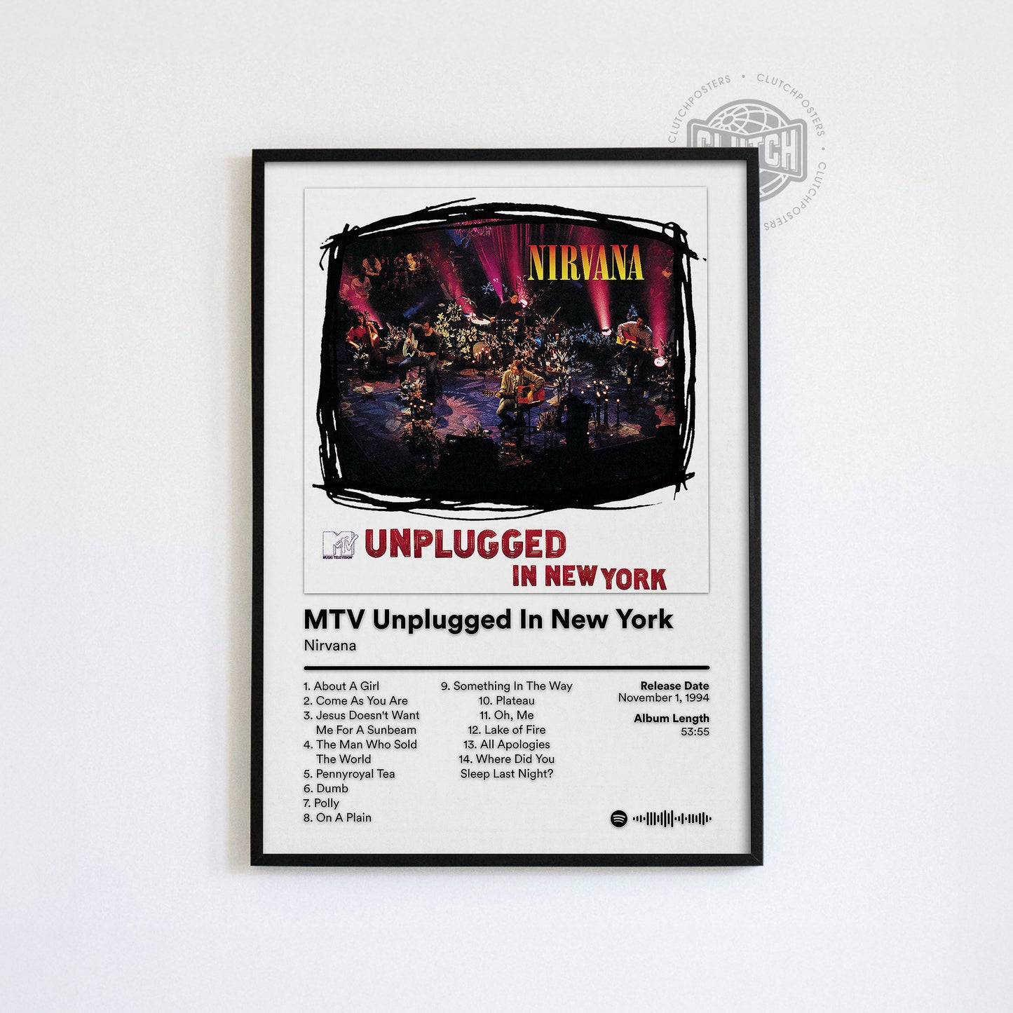 Nirvana 'MTV Unplugged In New York' Album Poster