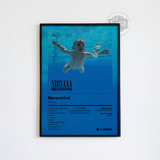Nirvana 'Nevermind' Album Poster
