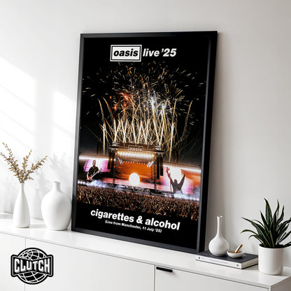 Oasis 'Live '25 Cigarettes & Alcohol' Poster