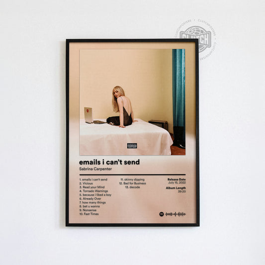 Sabrina Carpenter 'Emails I Can't Send' Album Poster