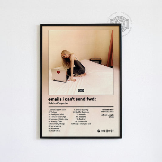 Sabrina Carpenter 'Emails I Can't Send Fwd' Album Poster