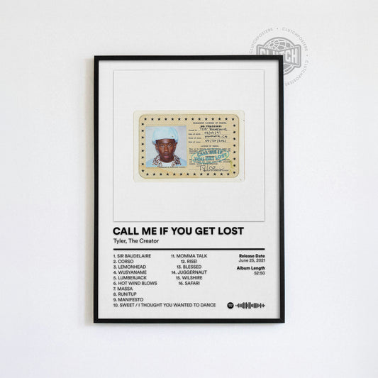 Tyler The Creator 'Call Me If You Get Lost' Album Poster